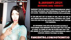 Hotkinkyjo XO speculum, belly bulge, deep dildo, anal gape