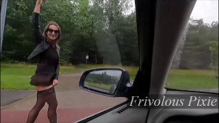 Street whore fucked hard to huge orgasm. She pissed on my car